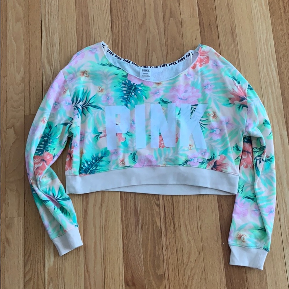 PINK cropped sweatshirt